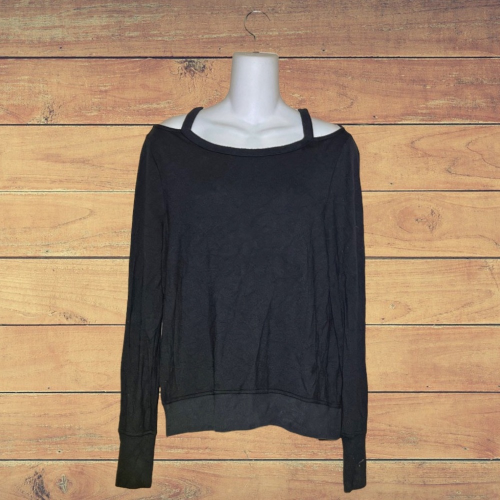 Athleta knit open-shoulder long sleeve top